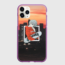Чехол iPhone 11 Pro матовый Охотник х охотник Hunter x Hunter, Киллуа Золдик, цвет: 3D-фиолетовый