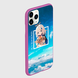 Чехол iPhone 11 Pro матовый Паймон Paimon, Genshin Impact Геншин импакт, цвет: 3D-фиолетовый — фото 2