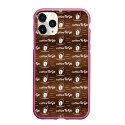 Чехол iPhone 11 Pro матовый Coffee To Go Кофе с собой, цвет: 3D-малиновый