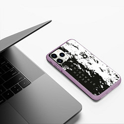 Чехол iPhone 11 Pro матовый Death Stranding Black & White, цвет: 3D-сиреневый — фото 2