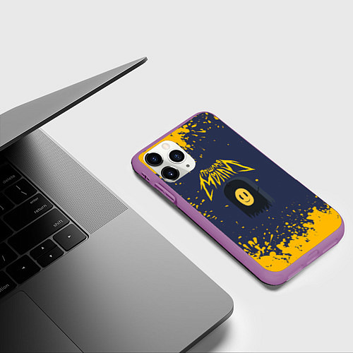 Чехол iPhone 11 Pro матовый Пошлая Молли брызги красок / 3D-Фиолетовый – фото 3