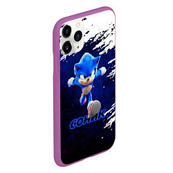 Чехол iPhone 11 Pro матовый Sonic со скоростью звука, цвет: 3D-фиолетовый — фото 2