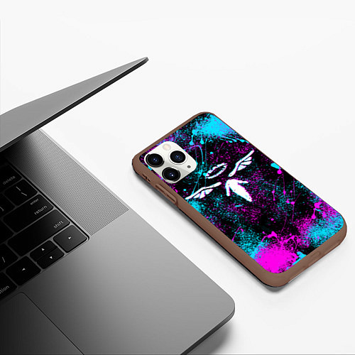 Чехол iPhone 11 Pro матовый TEAM VALHALLA ВАЛЬХАЛЛА NEON / 3D-Коричневый – фото 3