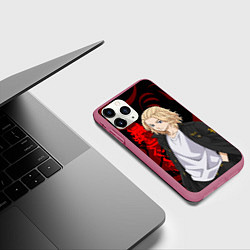 Чехол iPhone 11 Pro матовый МАЙКИ МАНДЗИРО САНО КРАСНЫЙ ОРНАМЕНТ, цвет: 3D-малиновый — фото 2