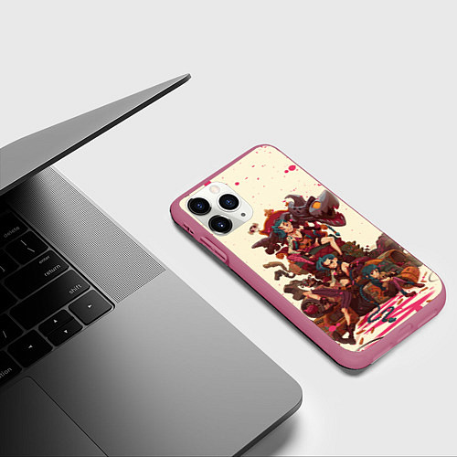 Чехол iPhone 11 Pro матовый ЛИГА ЛЕГЕНД JINX ARCANE / 3D-Малиновый – фото 3