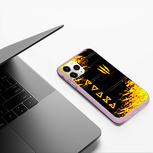 Чехол iPhone 11 Pro матовый The Witcher Neon / 3D-Розовый – фото 3