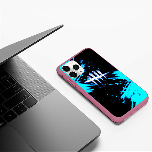 Чехол iPhone 11 Pro матовый Dead by Daylight неон / 3D-Малиновый – фото 3