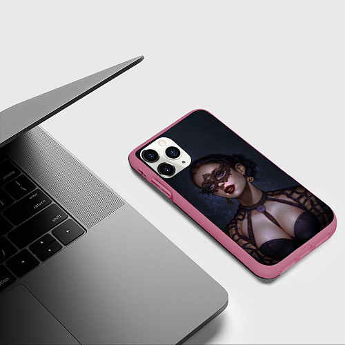 Чехол iPhone 11 Pro матовый ЙЕННИФЕР ВЕДЬМАК 2 / 3D-Малиновый – фото 3