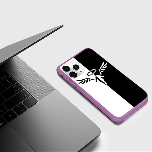 Чехол iPhone 11 Pro матовый WALHALLA TEAM BLACK WHITE STYLE TOKYO REVENGERS / 3D-Фиолетовый – фото 3