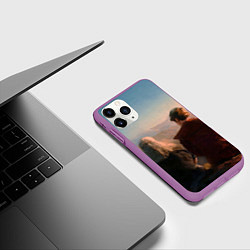 Чехол iPhone 11 Pro матовый Ведьмак и Лютик, цвет: 3D-фиолетовый — фото 2