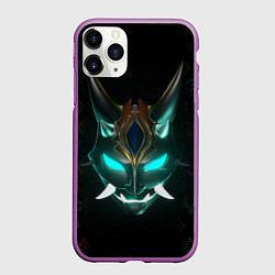 Чехол iPhone 11 Pro матовый МАСКА СЯО, GENSHIN IMPACT, СИМВОЛЫ, цвет: 3D-фиолетовый