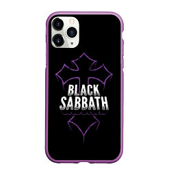 Чехол iPhone 11 Pro матовый Black Sabbat Cross, цвет: 3D-фиолетовый