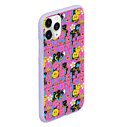 Чехол iPhone 11 Pro матовый Психоделика Инь-Янь, цвет: 3D-светло-сиреневый — фото 2