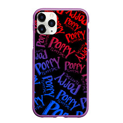 Чехол iPhone 11 Pro матовый POPPY PLAYTIME LOGO NEON, ХАГИ ВАГИ, цвет: 3D-фиолетовый