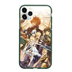 Чехол iPhone 11 Pro матовый GENSHIN IMPACT GODS HEROES, цвет: 3D-темно-зеленый