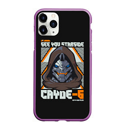 Чехол iPhone 11 Pro матовый Cayde-6 арт, цвет: 3D-фиолетовый