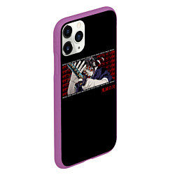 Чехол iPhone 11 Pro матовый Demon Slayer manga, цвет: 3D-фиолетовый — фото 2