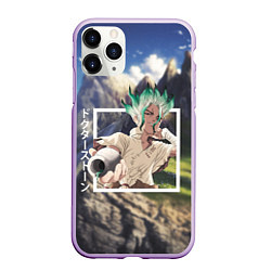 Чехол iPhone 11 Pro матовый Доктор Стоун Dr Stone, Сэнку Ишигами Ishigami Senk, цвет: 3D-сиреневый