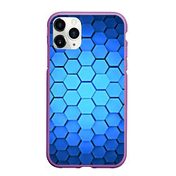 Чехол iPhone 11 Pro матовый Неоновые 3D ПЛИТЫ, цвет: 3D-фиолетовый