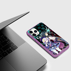Чехол iPhone 11 Pro матовый СЯО И КИКИ НЕОН ГЕНШИН ИМПАКТ, цвет: 3D-фиолетовый — фото 2