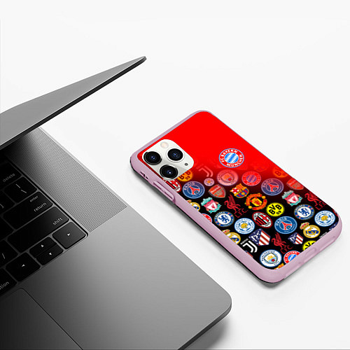 Чехол iPhone 11 Pro матовый BAYERN MUNCHEN BEST FC SPORT / 3D-Розовый – фото 3