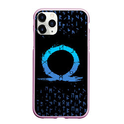 Чехол iPhone 11 Pro матовый БОГ ВОЙНЫ СИМВОЛ КРАТОСА, РУНЫ GOD OF WAR, цвет: 3D-розовый