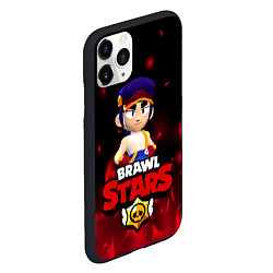 Чехол iPhone 11 Pro матовый ФЭНГ БРАВЛ СТАРС, FANG BRAWL STARS ОГОНЬ, цвет: 3D-черный — фото 2