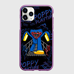 Чехол iPhone 11 Pro матовый Poppy Playtime Скоро напугает, цвет: 3D-фиолетовый