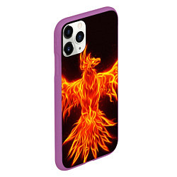 Чехол iPhone 11 Pro матовый ОГНЕННЫЙ ФЕНИКС FIRE PHOENIX, цвет: 3D-фиолетовый — фото 2