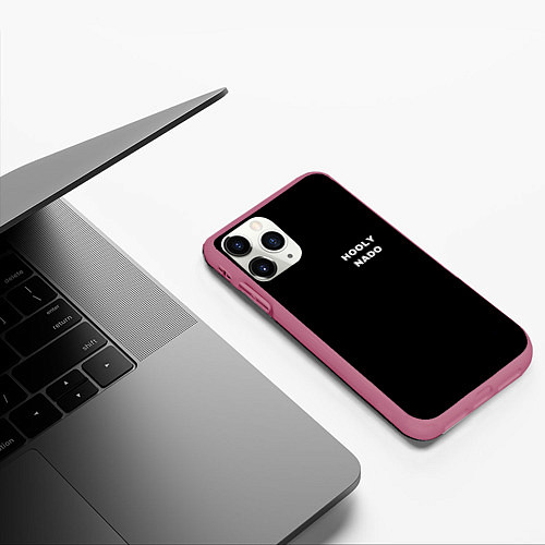Чехол iPhone 11 Pro матовый Чего надо? / 3D-Малиновый – фото 3