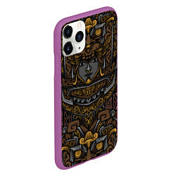 Чехол iPhone 11 Pro матовый Идол Ацтеков, цвет: 3D-фиолетовый — фото 2