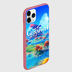 Чехол iPhone 11 Pro матовый МИР ГЕНШИН ИМПАКТ WORLD GENSHIN IMPACT, цвет: 3D-малиновый — фото 2