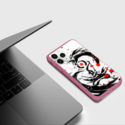 Чехол iPhone 11 Pro матовый GHOST OF TSUSHIMA ДРАКОН НА СПИНЕ, цвет: 3D-малиновый — фото 2