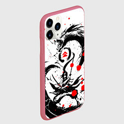 Чехол iPhone 11 Pro матовый GHOST OF TSUSHIMA ДРАКОН НА СПИНЕ, цвет: 3D-малиновый — фото 2