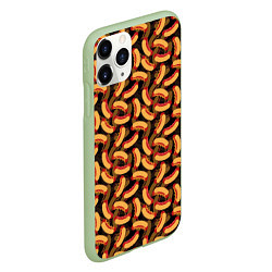 Чехол iPhone 11 Pro матовый Хот-Доги Hot Dogs, цвет: 3D-салатовый — фото 2