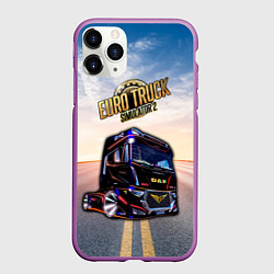 Чехол iPhone 11 Pro матовый Euro Truck Simulator Евро Трек Симулятор, цвет: 3D-фиолетовый