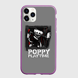 Чехол iPhone 11 Pro матовый POPPY PLAYTIME - ПОППИ ПЛЕЙТАЙМ РИСУНОК, цвет: 3D-фиолетовый