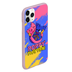 Чехол iPhone 11 Pro матовый Huggy Wuggy and Kissy Missy Poppy Playtime, цвет: 3D-розовый — фото 2