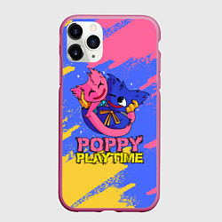 Чехол iPhone 11 Pro матовый Huggy Wuggy and Kissy Missy Poppy Playtime, цвет: 3D-малиновый