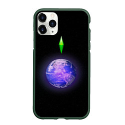Чехол iPhone 11 Pro матовый Сontrol of the Universe Sims3, цвет: 3D-темно-зеленый