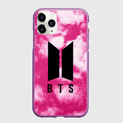 Чехол iPhone 11 Pro матовый BTS РОЗОВЫЙ ТАЙ-ДАЙ, цвет: 3D-фиолетовый