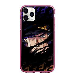 Чехол iPhone 11 Pro матовый JOJOS BIZARRE ADVENTURE ЛИЦО ГЕРОЯ, цвет: 3D-малиновый