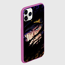 Чехол iPhone 11 Pro матовый JOJOS BIZARRE ADVENTURE ЛИЦО ГЕРОЯ, цвет: 3D-фиолетовый — фото 2
