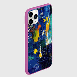 Чехол iPhone 11 Pro матовый КРАСКА PAINT, цвет: 3D-фиолетовый — фото 2