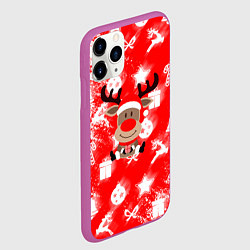 Чехол iPhone 11 Pro матовый Новый год в разгаре, цвет: 3D-фиолетовый — фото 2
