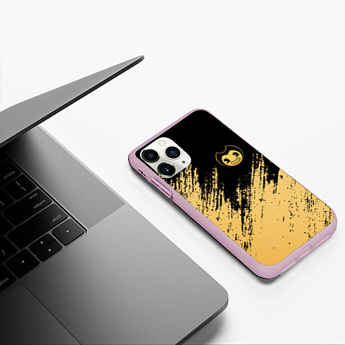 Чехол iPhone 11 Pro матовый Bendy and the ink machine - Вектор / 3D-Розовый – фото 3