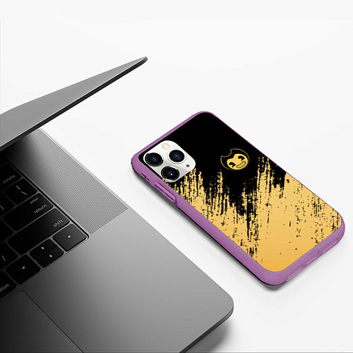 Чехол iPhone 11 Pro матовый Bendy and the ink machine - Вектор / 3D-Фиолетовый – фото 3