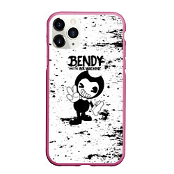 Чехол iPhone 11 Pro матовый Bendy and the ink machine - Black & White, цвет: 3D-малиновый