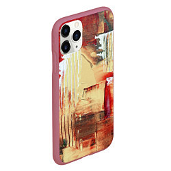 Чехол iPhone 11 Pro матовый Мазки краски красный, цвет: 3D-малиновый — фото 2