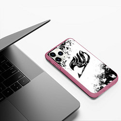 Чехол iPhone 11 Pro матовый ХВОСТ ФЕИ ЧЁРНЫЙ СИМВОЛ FAIRY TAIL BLACK, цвет: 3D-малиновый — фото 2